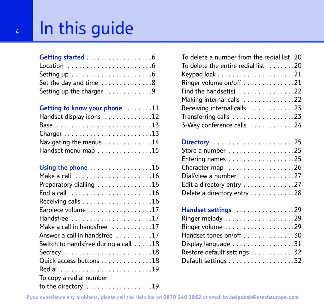 BT 3200 manual This guide, To the directory 