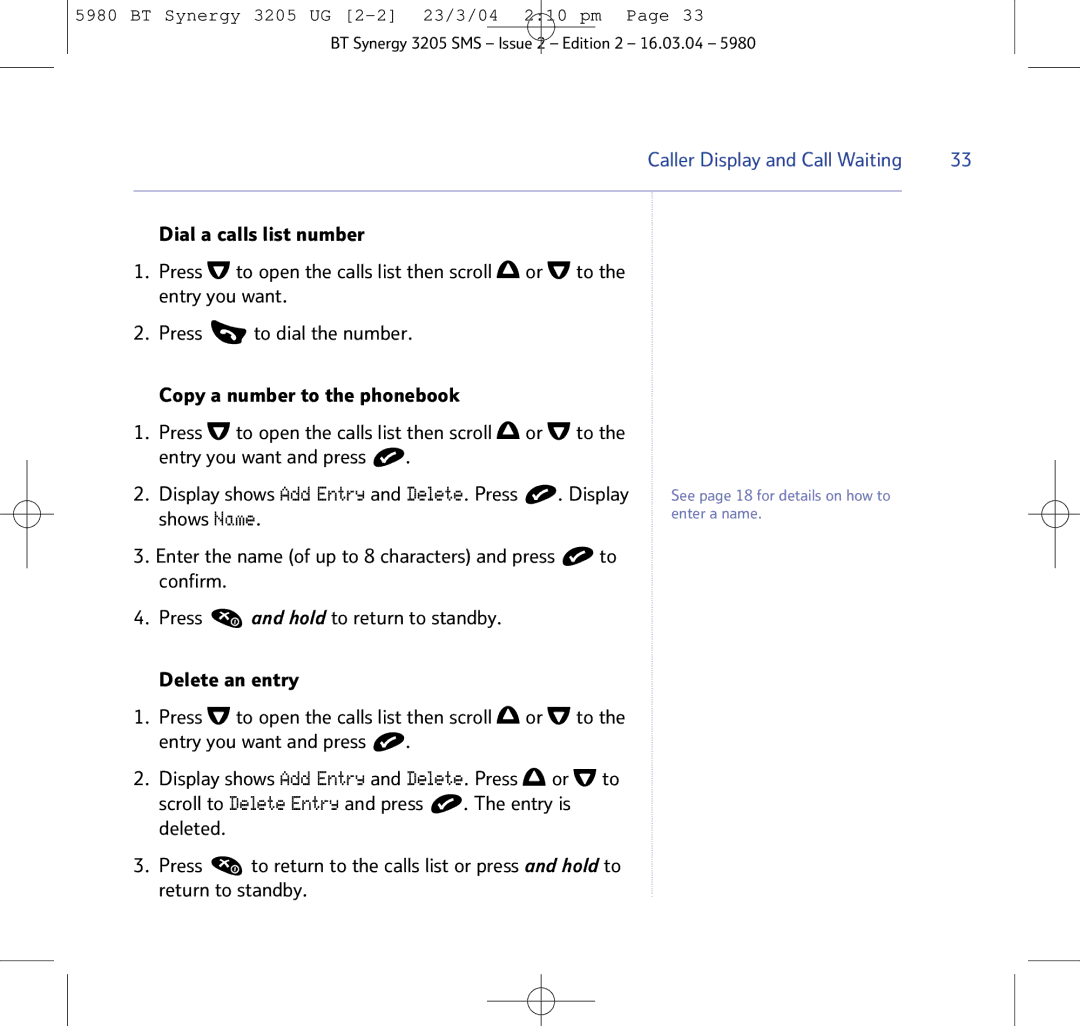 BT 3205 manual Shows Name 