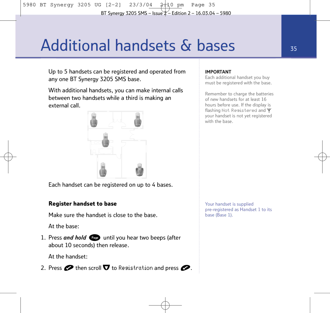 BT 3205 manual Additional handsets & bases 