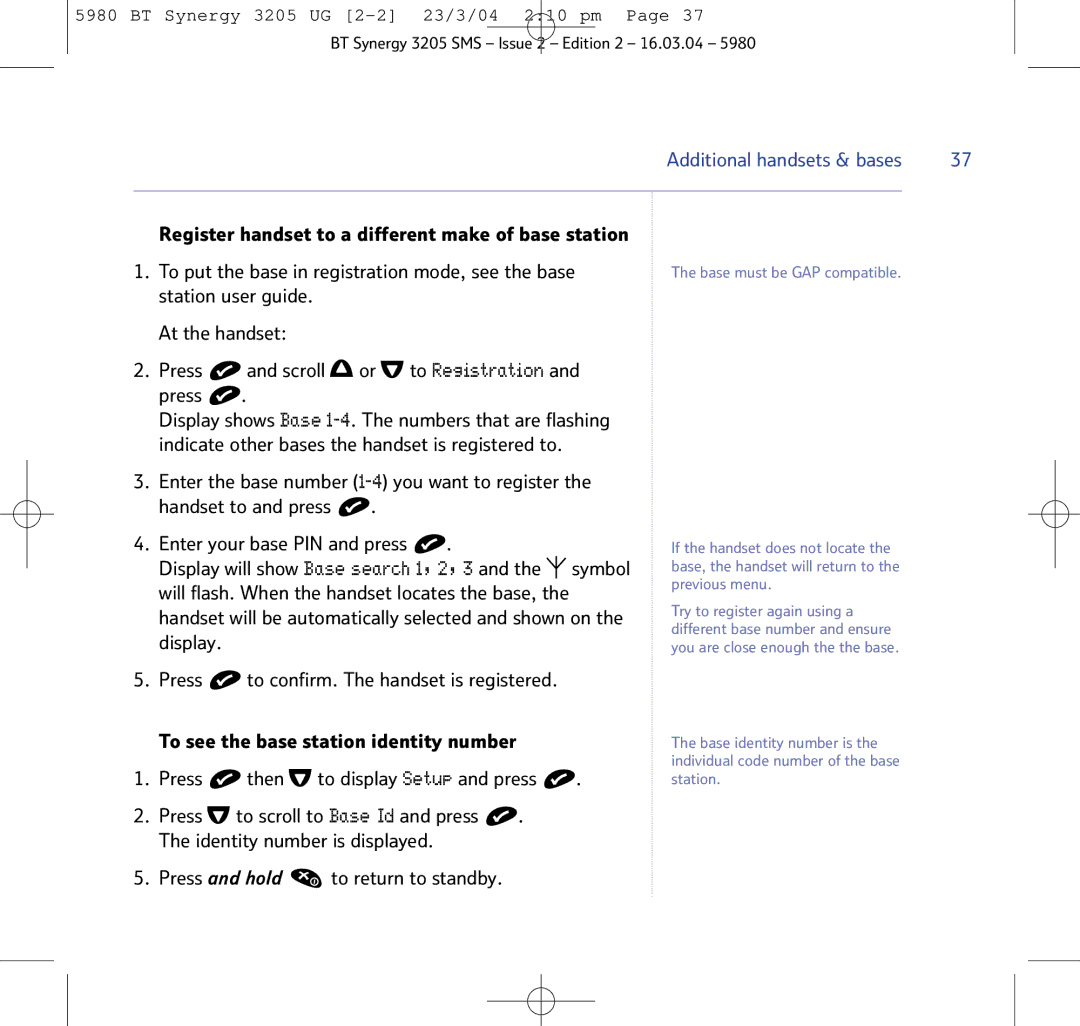 BT 3205 manual Additional handsets & bases 