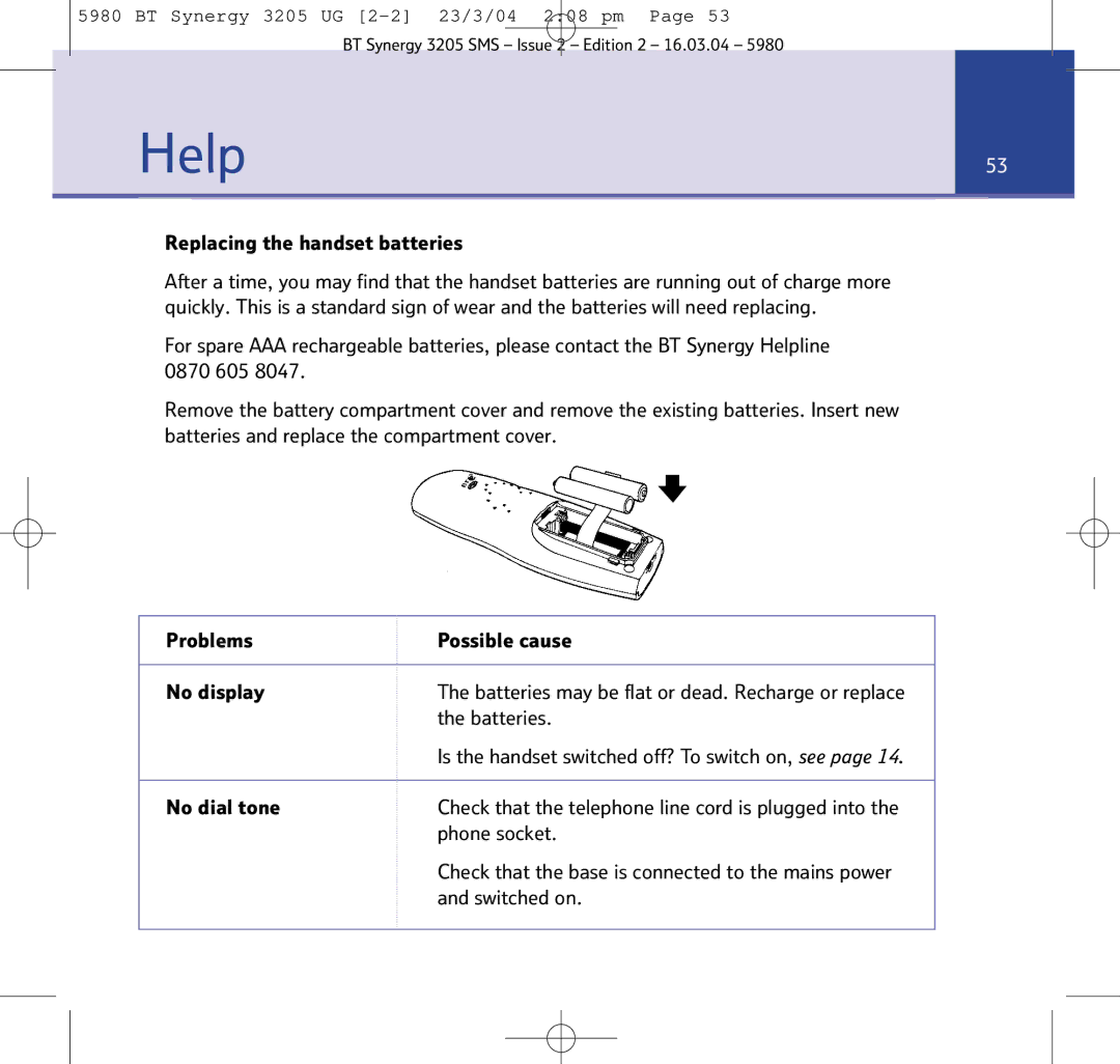 BT 3205 manual Help 