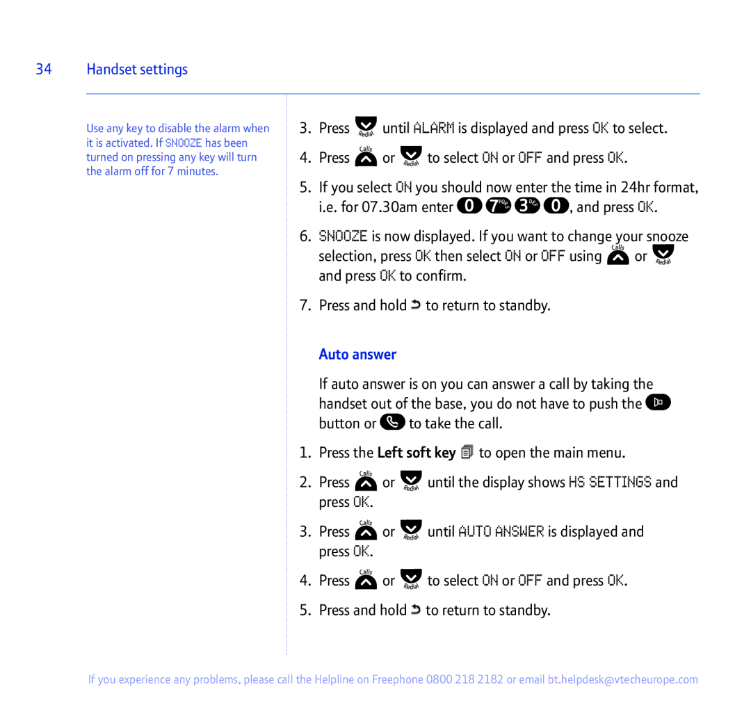 BT 335 manual Auto answer 