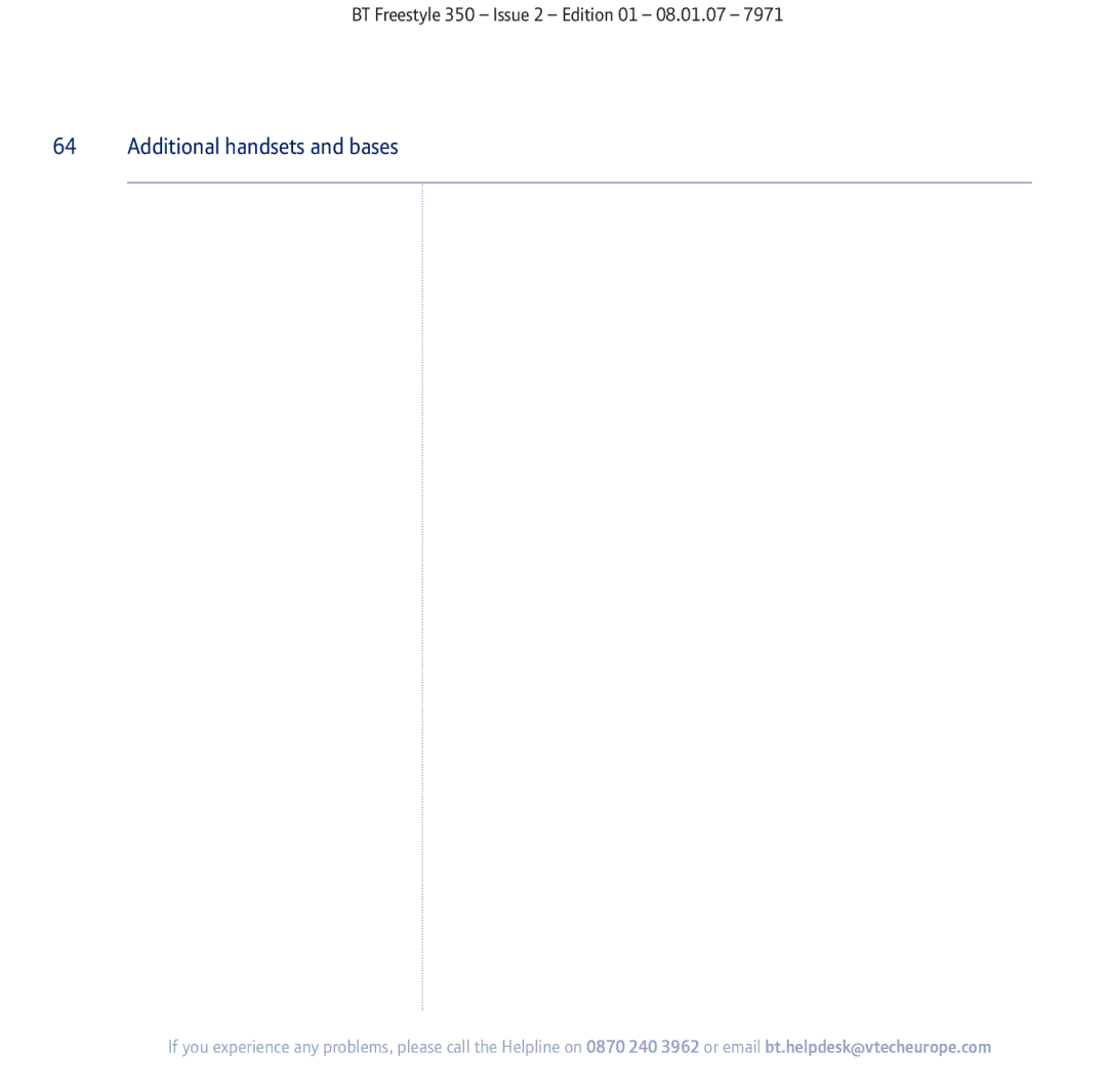 BT 350 manual Additional handsets and bases 