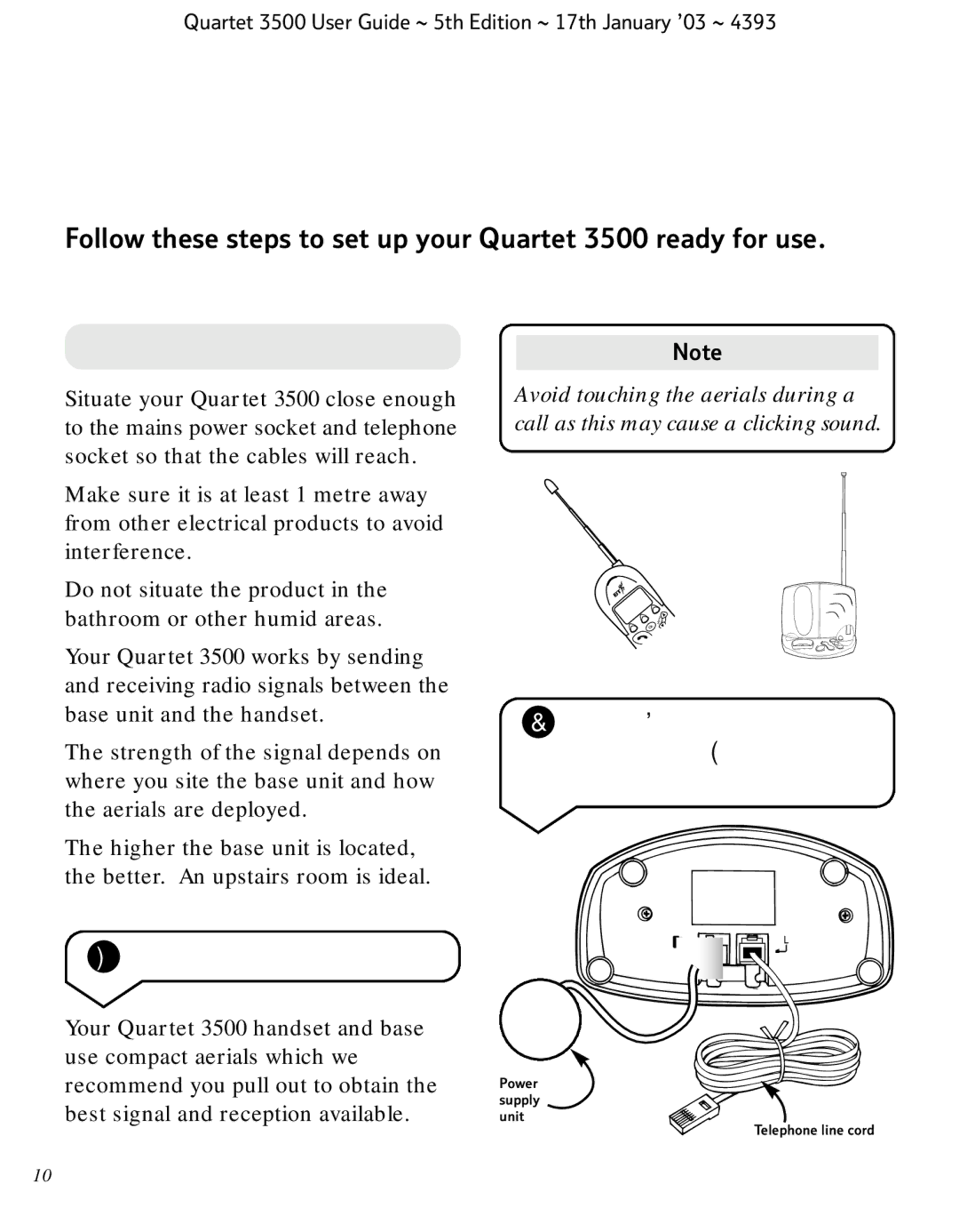 BT 3500 manual Setting up, Plan the location 