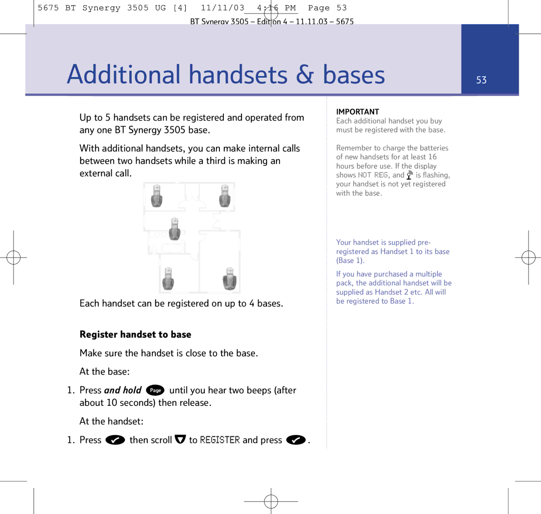 BT 3505 manual Additional handsets & bases 