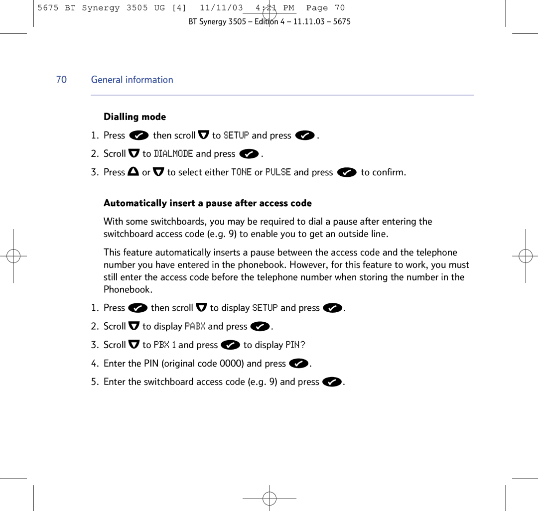 BT 3505 manual General information 