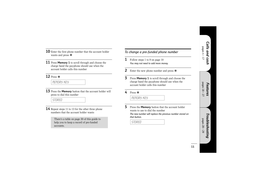 BT 400 manual Stored, Follow steps 1 to 9 on 