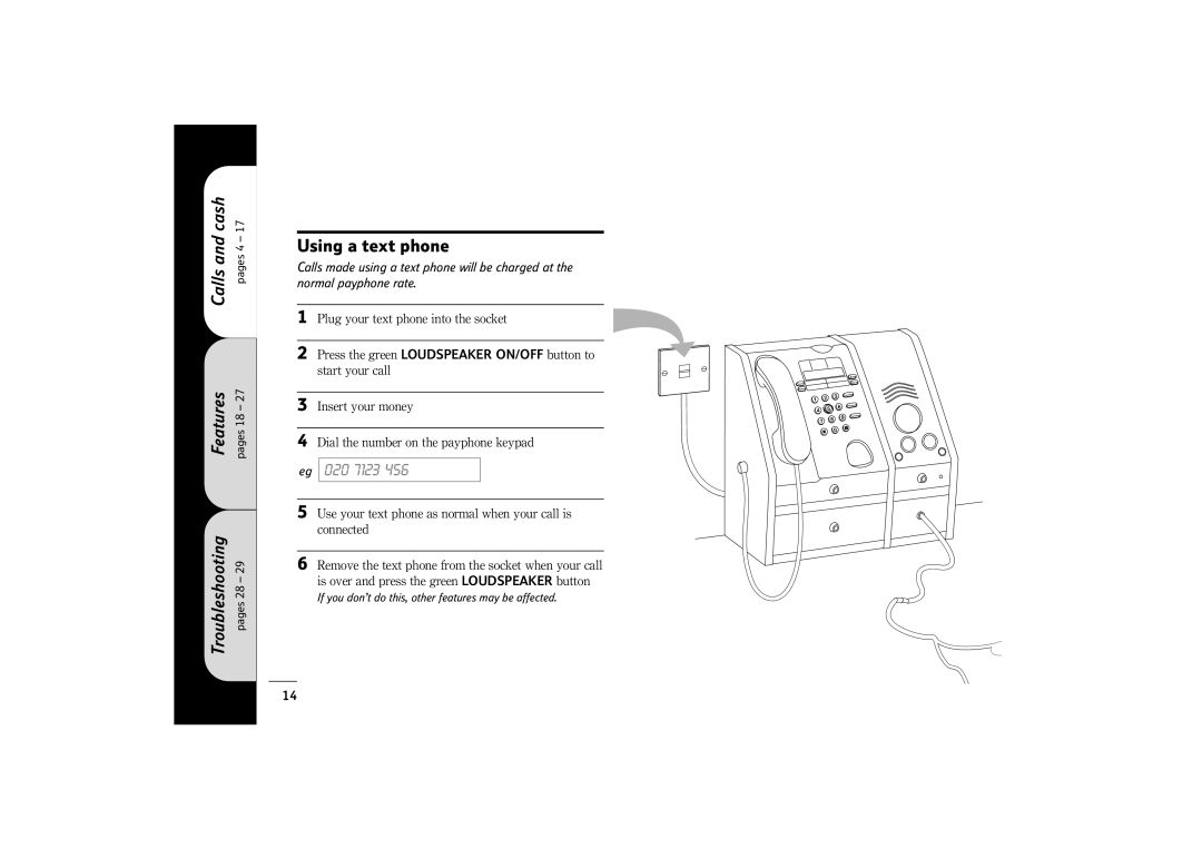 BT 400 manual Using a text phone 