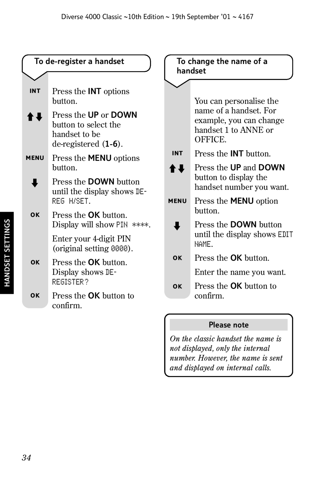 BT 4000 Classic manual To de-register a handset, Register?, To change the name of a handset, Office 