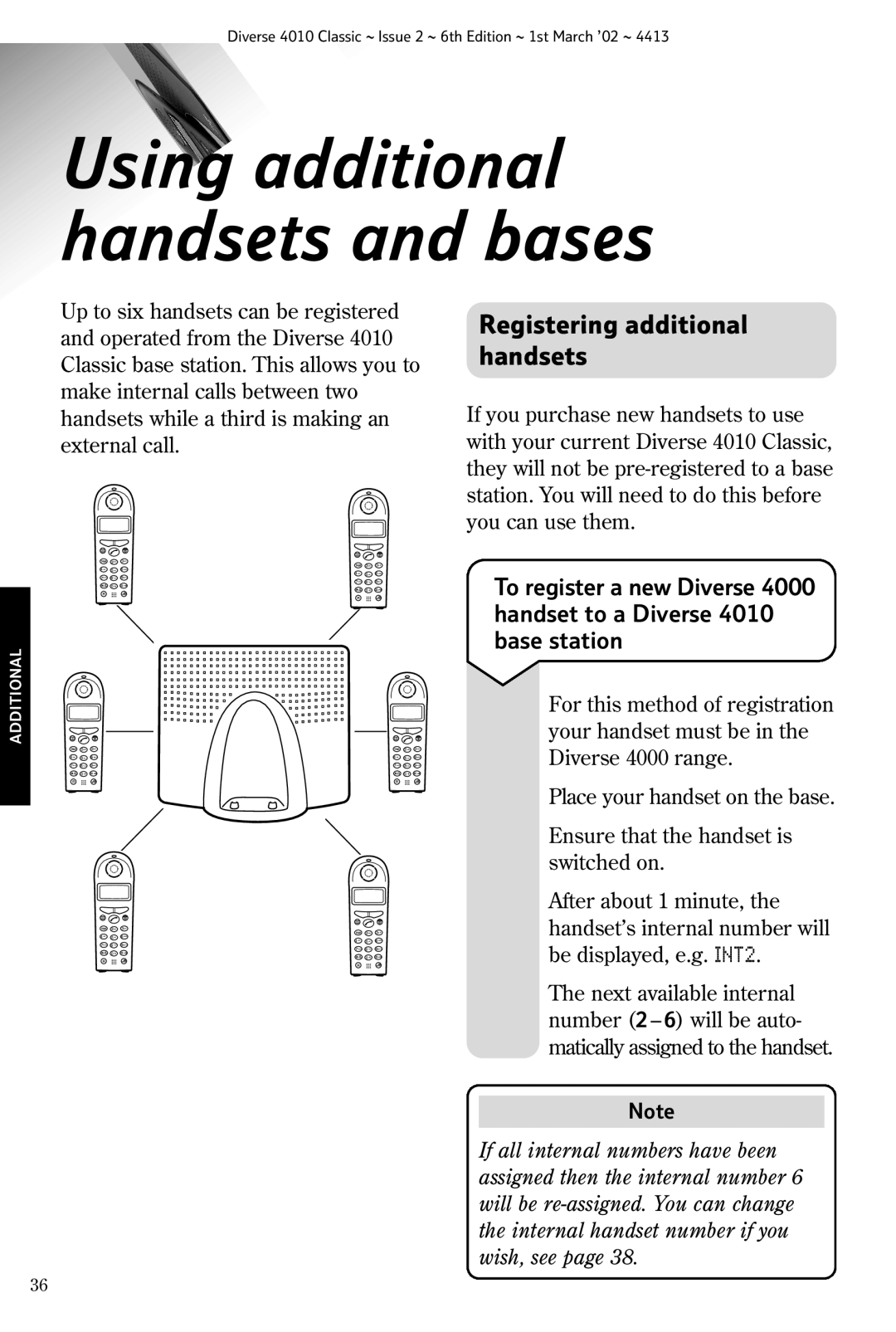 BT 4010 Classic manual Using additional handsets and bases, Registering additional handsets 