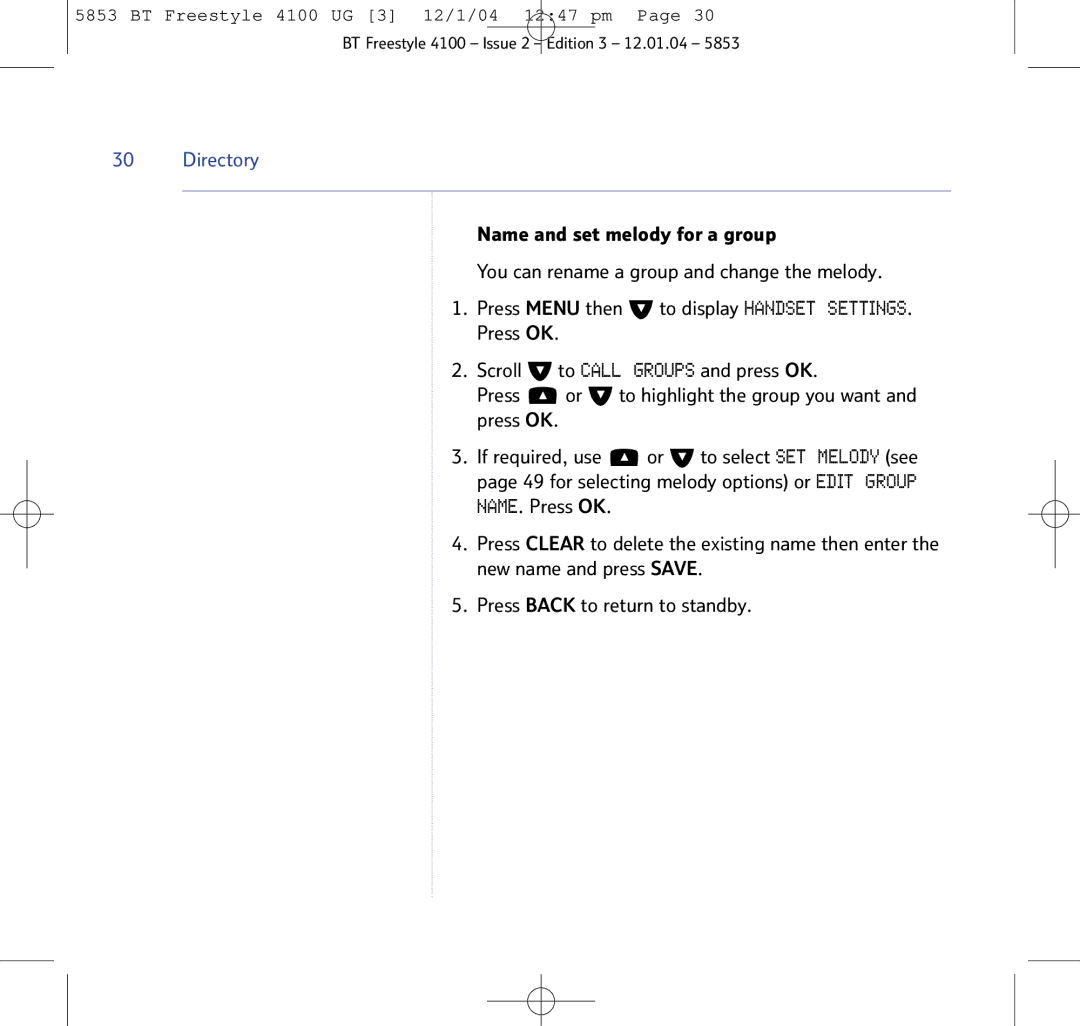 BT 4100 SMS manual Press OK If required, use 