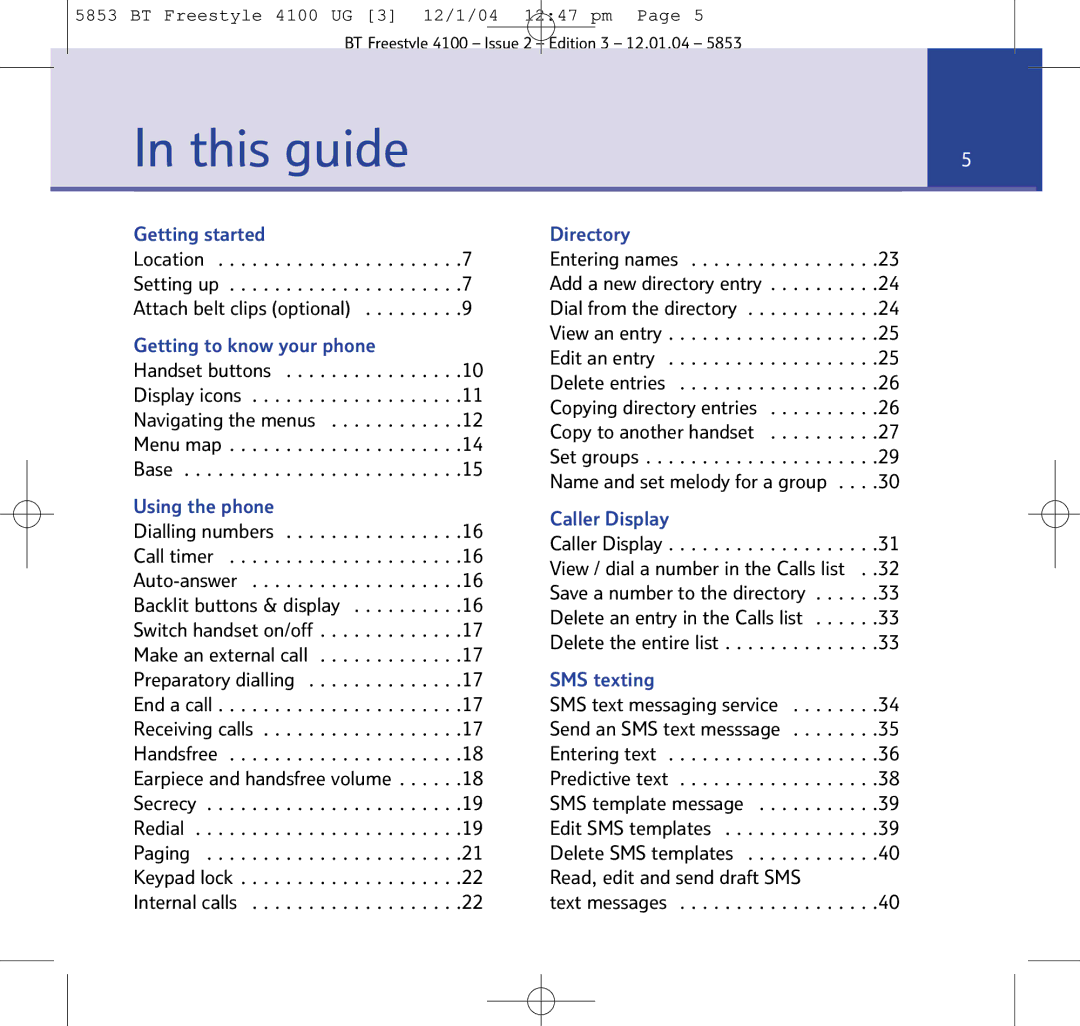 BT 4100 SMS manual This guide, Text messages 