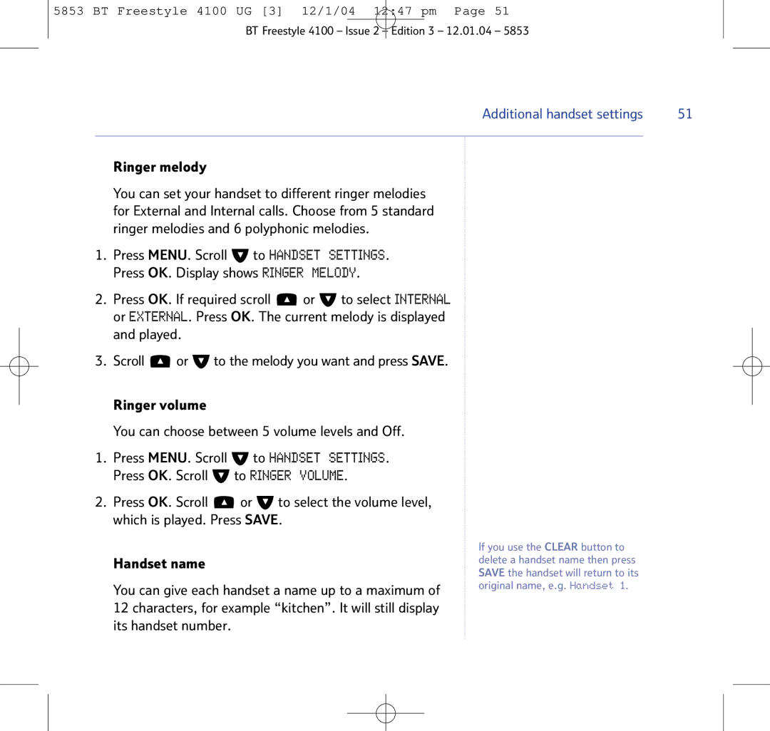 BT 4100 SMS manual Played, Ringer volume You can choose between 5 volume levels and Off 