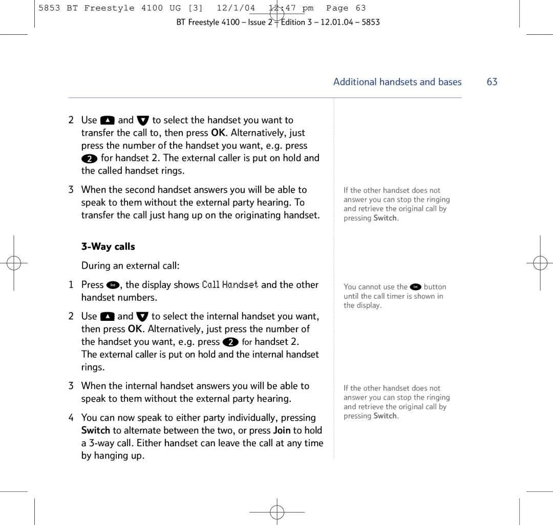 BT 4100 SMS manual Additional handsets and bases 