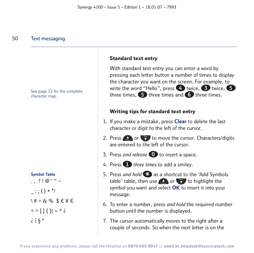 BT 4100 manual Twice, 3 twice, Three times, 5 three times, Writing tips for standard text entry, To insert a space 