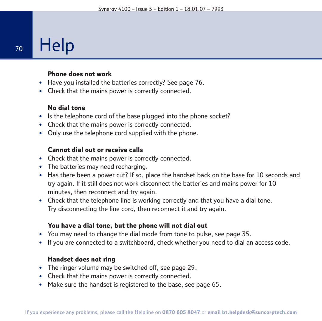 BT 4100 manual Help 