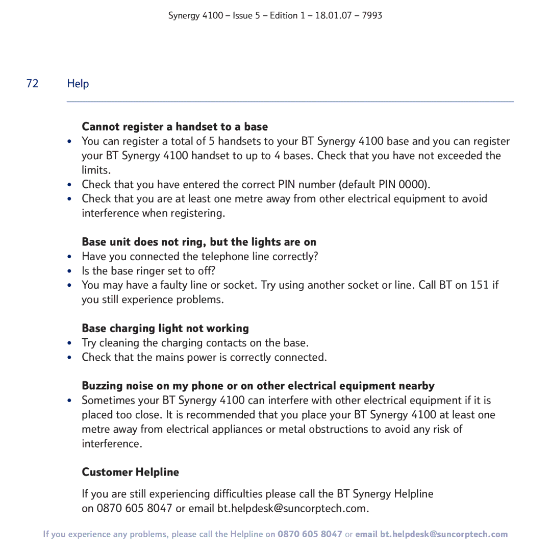 BT 4100 manual Help 