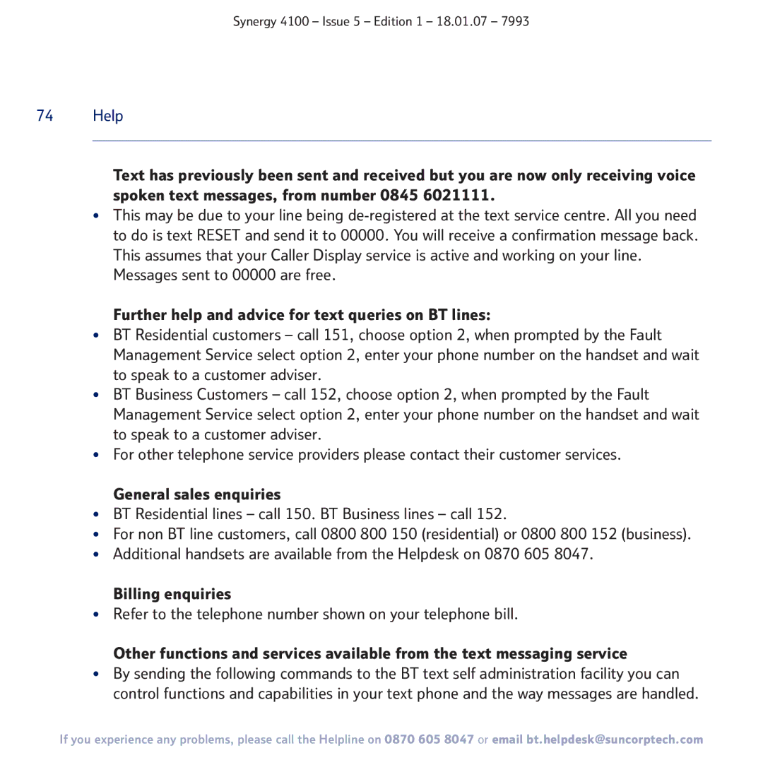 BT 4100 manual Help 