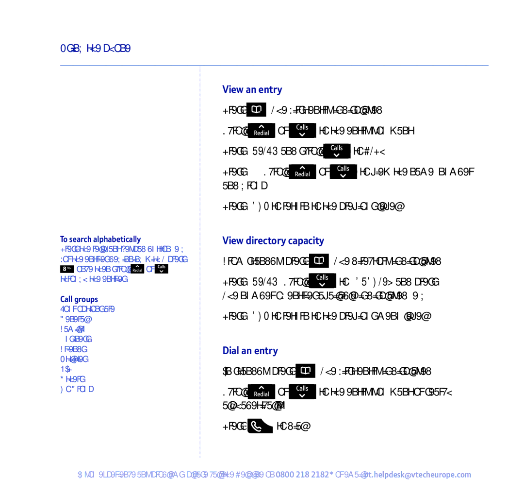 BT 450 manual View an entry, View directory capacity, From standby, press . The directory is displayed, Dial an entry 