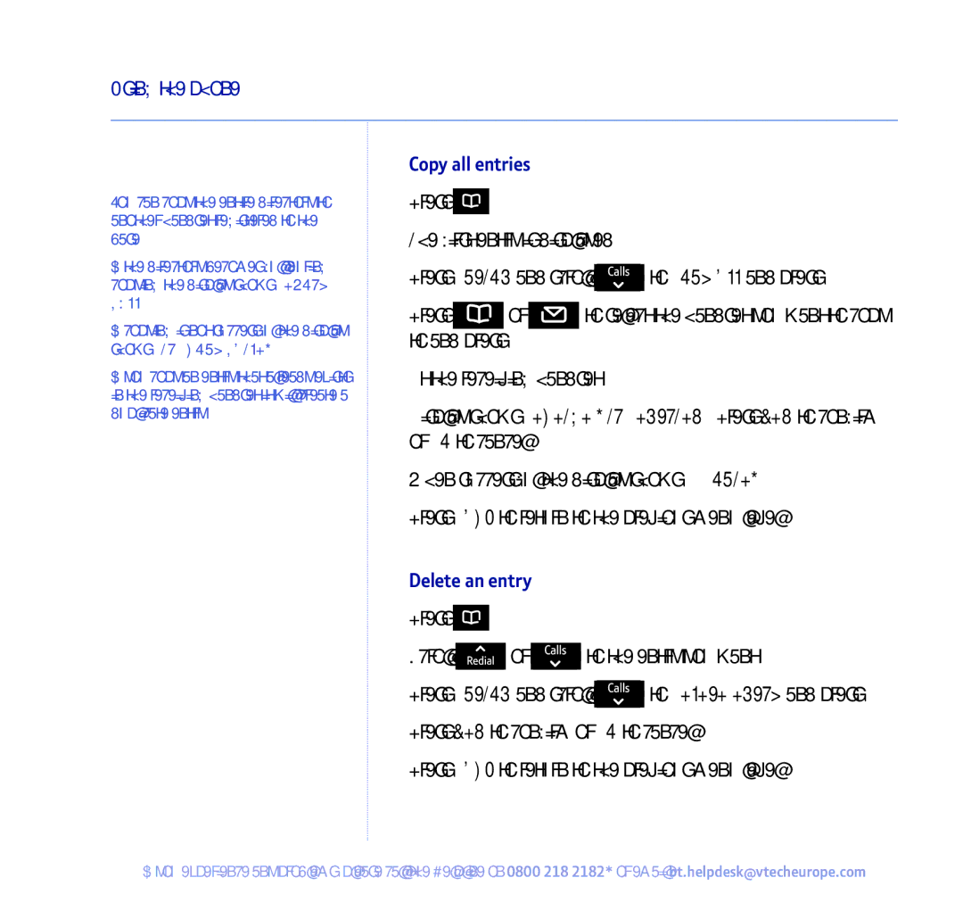 BT 450 manual Copy all entries, Delete an entry 