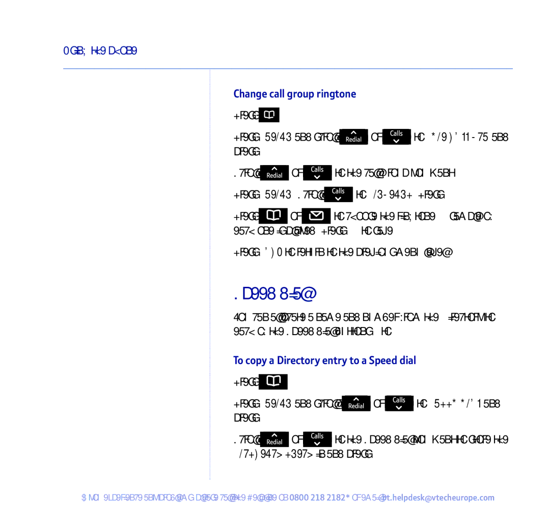 BT 450 manual Directory entry in and press OK, Change call group ringtone, To copy a Directory entry to a Speed dial 