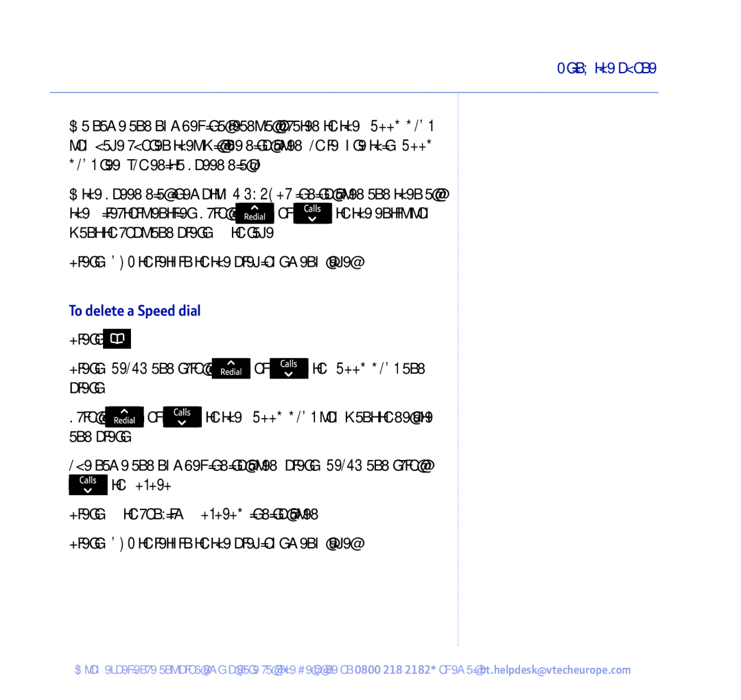 BT 450 manual To delete a Speed dial 