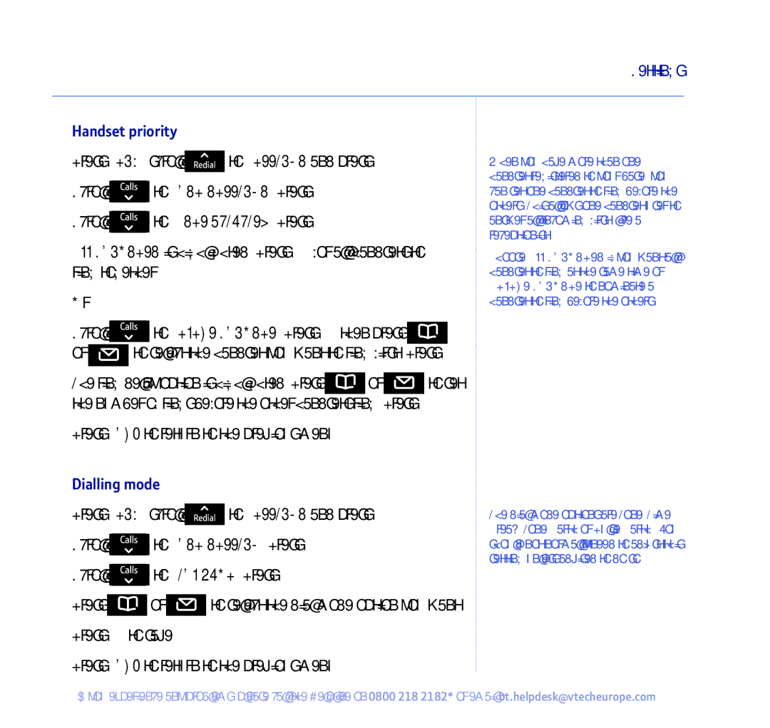 BT 450 manual Handset priority, Dialling mode 