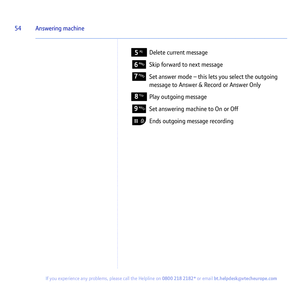 BT 450 manual Answering machine 