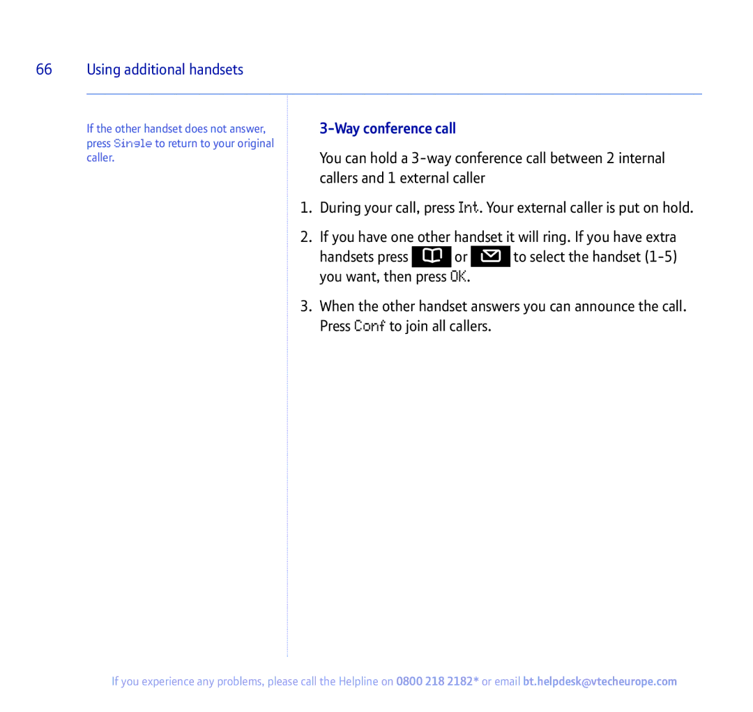 BT 450 manual Way conference call 