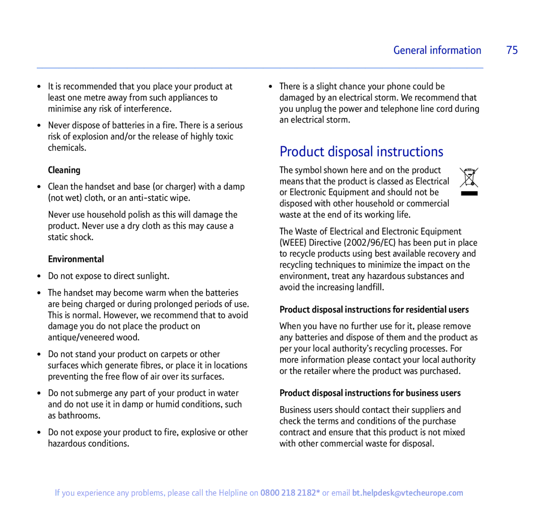 BT 450 manual Product disposal instructions 