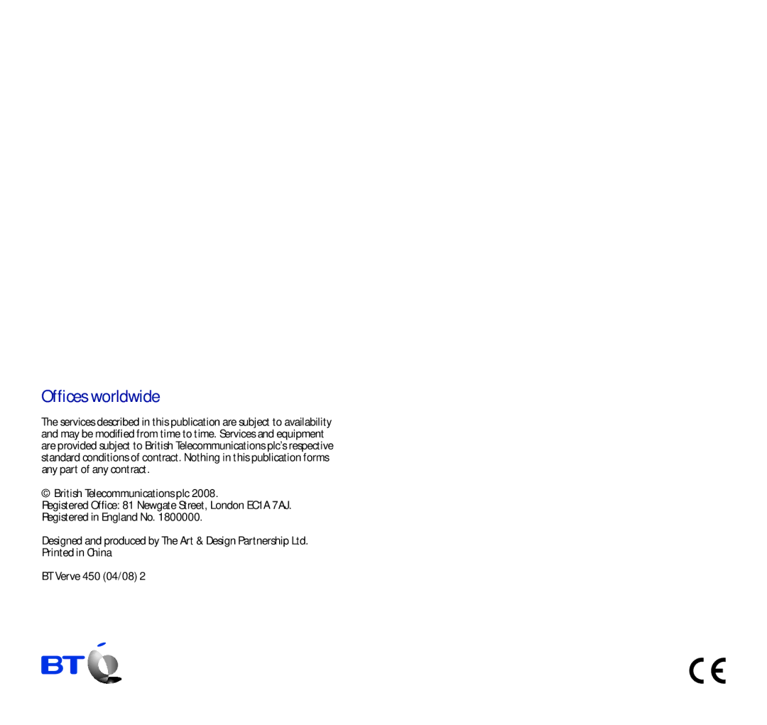 BT 450 manual Ofﬁces worldwide 