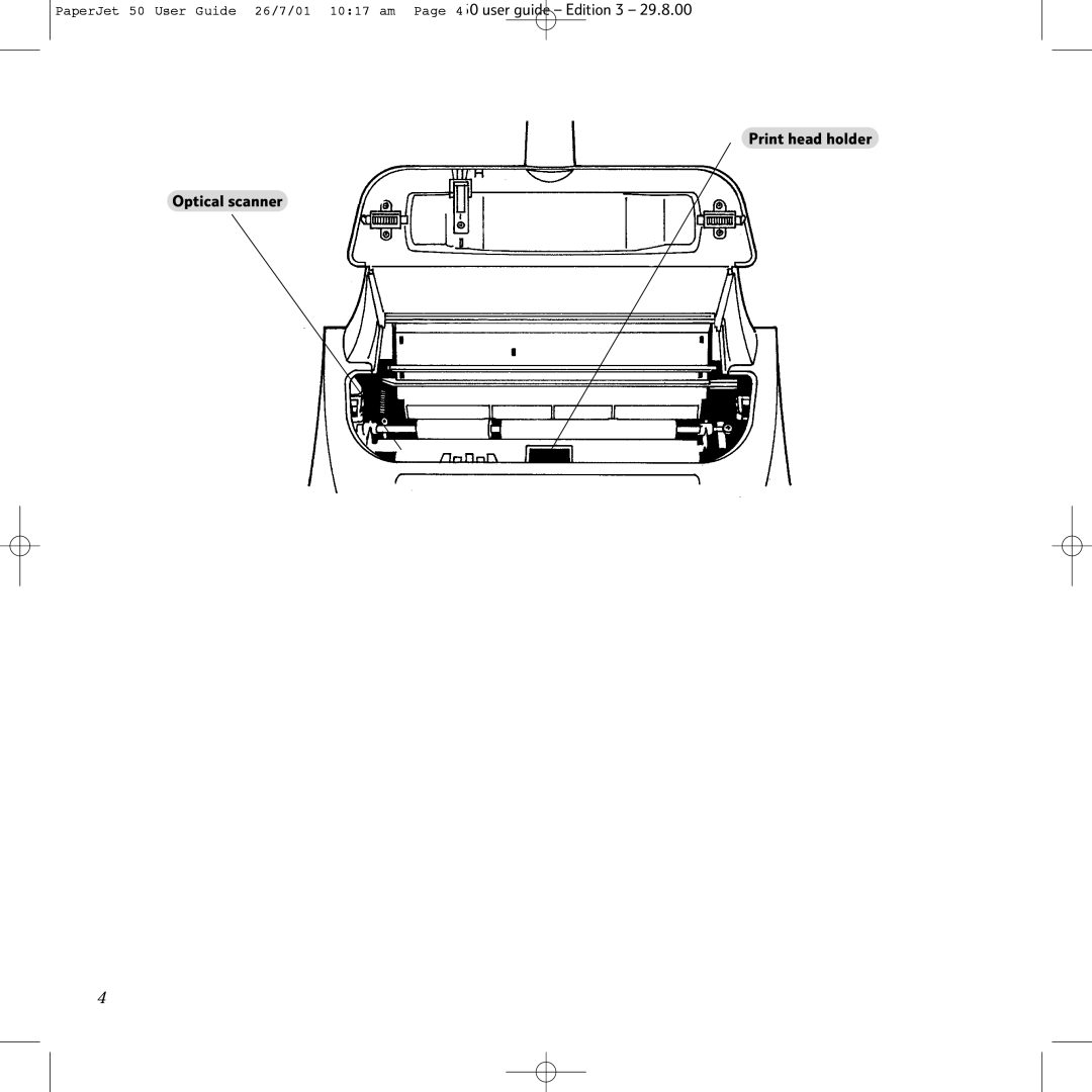 BT 50 manual Print head holder Optical scanner 