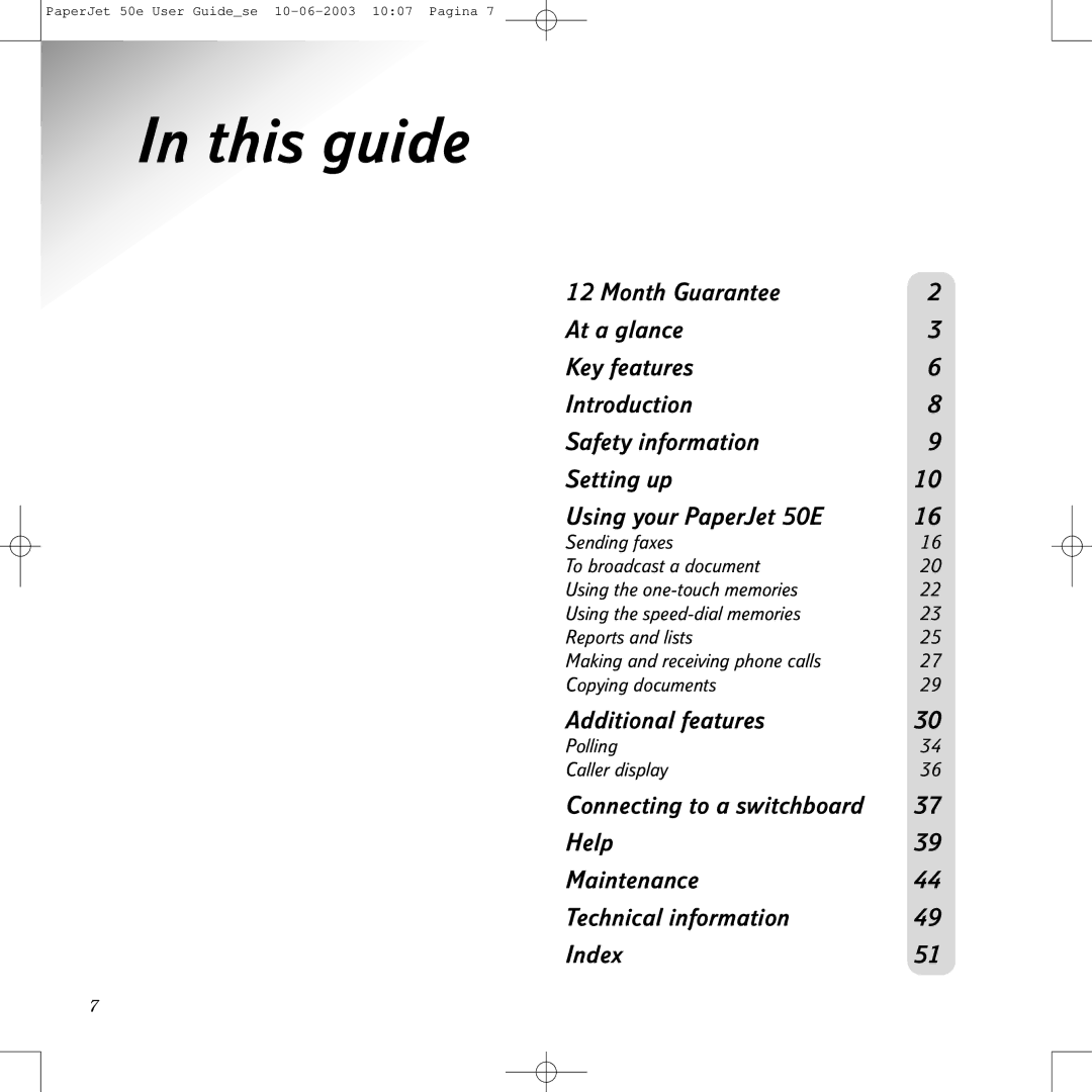 BT 50e manual This guide 