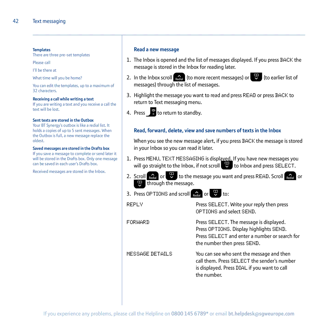 BT 5100 manual Read a new message 