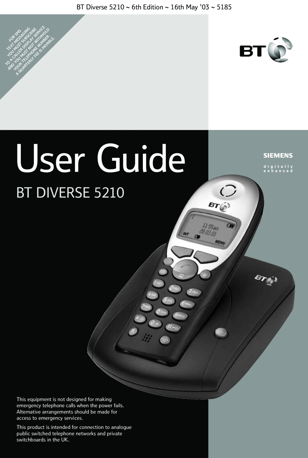 BT 5210 manual User Guide, Bt Diverse 