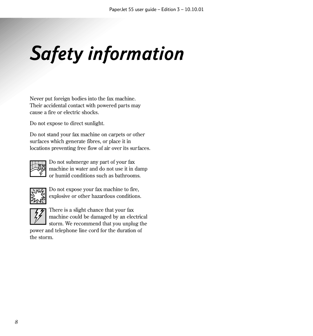 BT 55 manual Safety information 