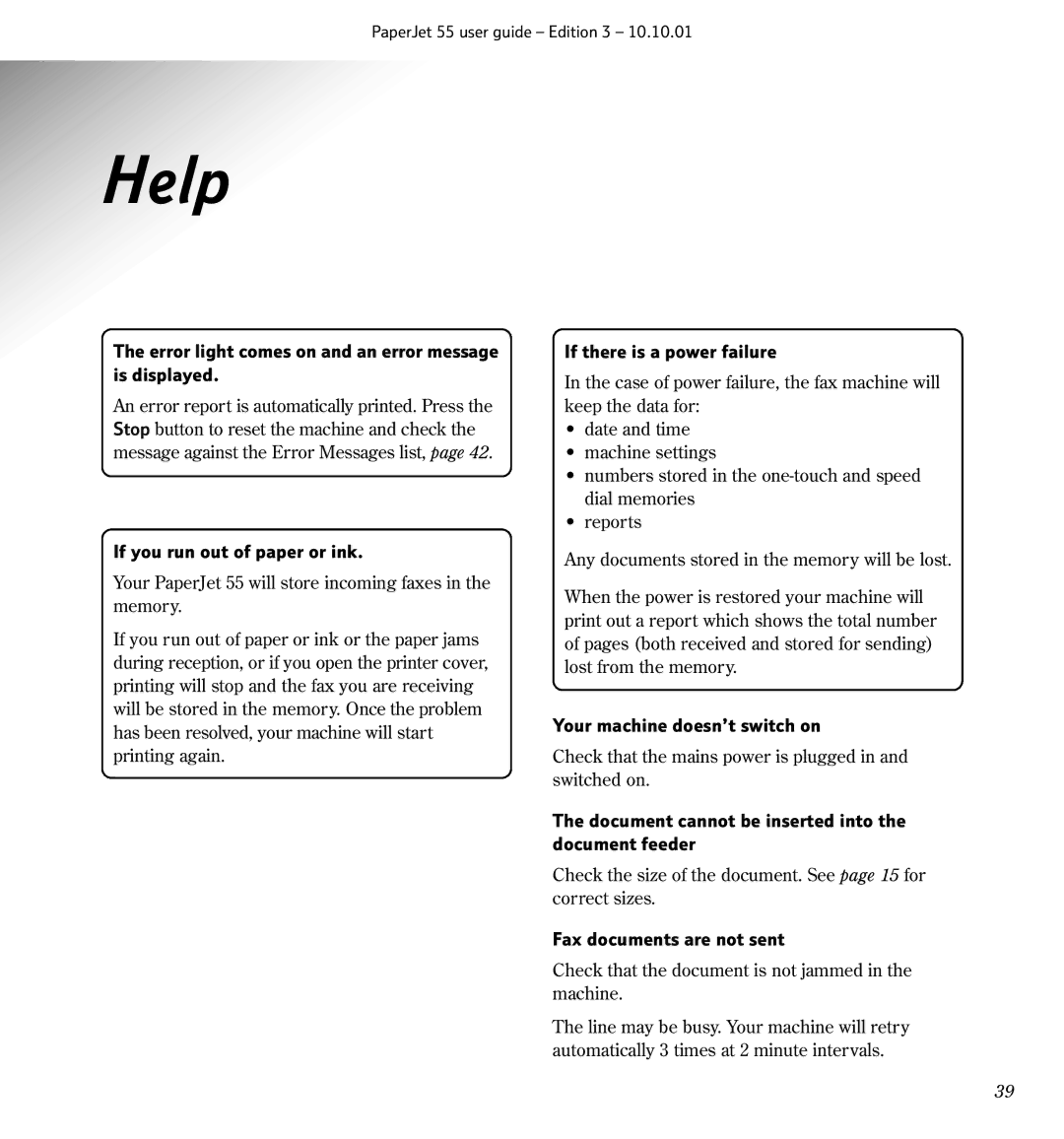 BT 55 manual Help 