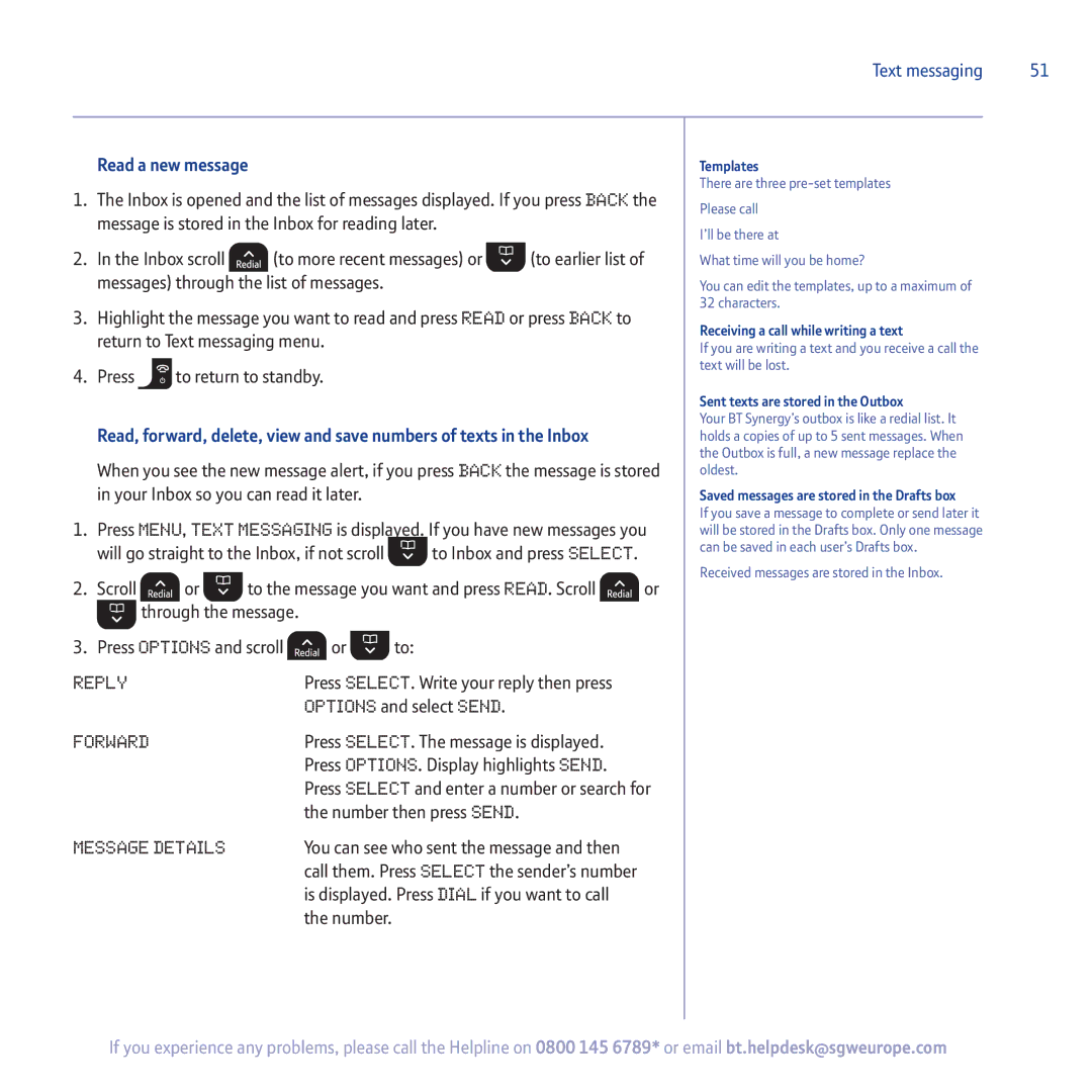 BT 5500 manual Read a new message 