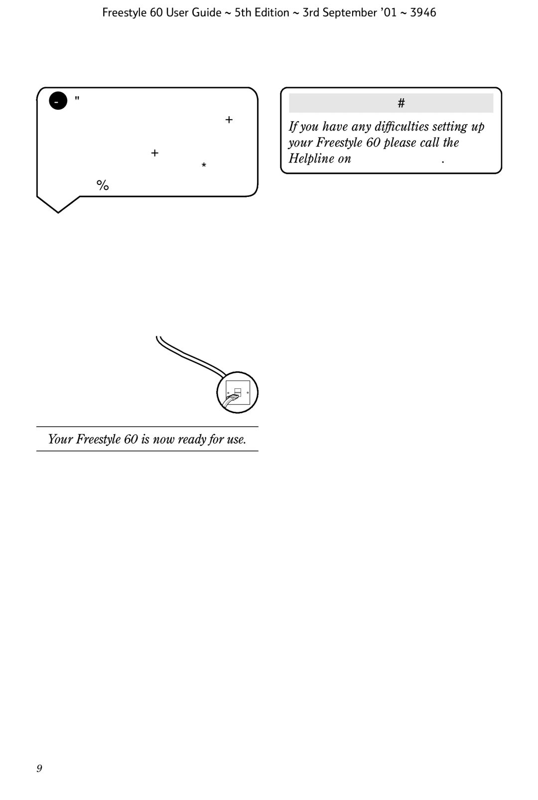 BT 60 manual Helpline 