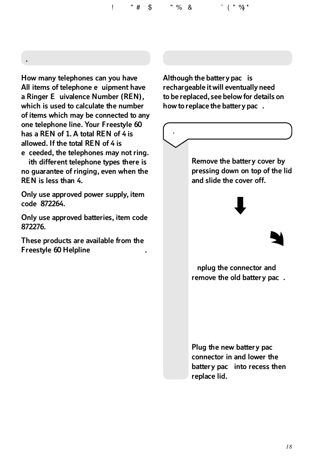 BT 60 manual Technical information, Batteries, To replace the battery pack 