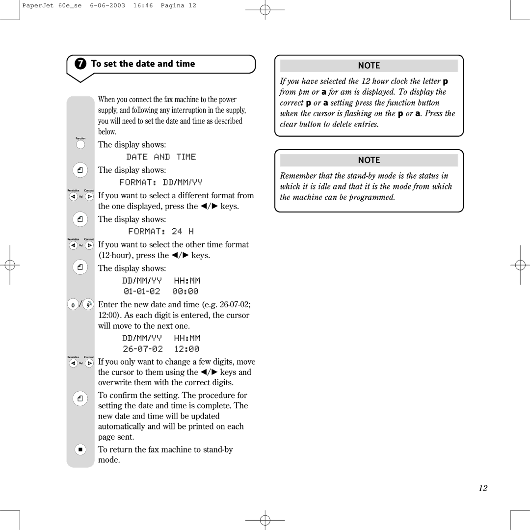 BT 60E manual To set the date and time, Date and Time, Format DD/MM/YY, Format 24 H 