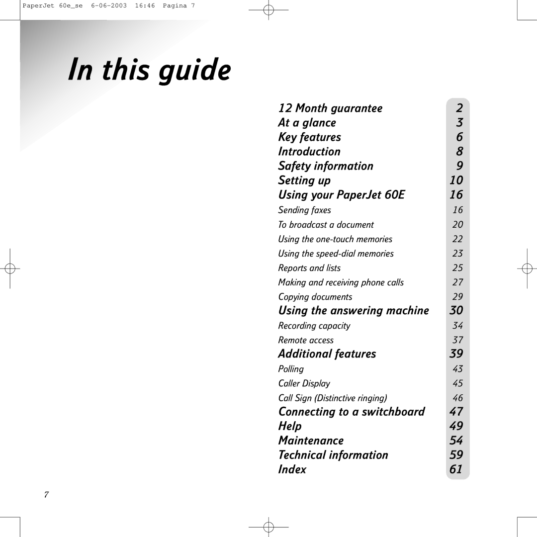 BT 60E manual This guide 