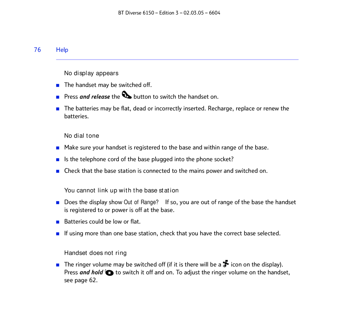 BT 6150 manual Help 