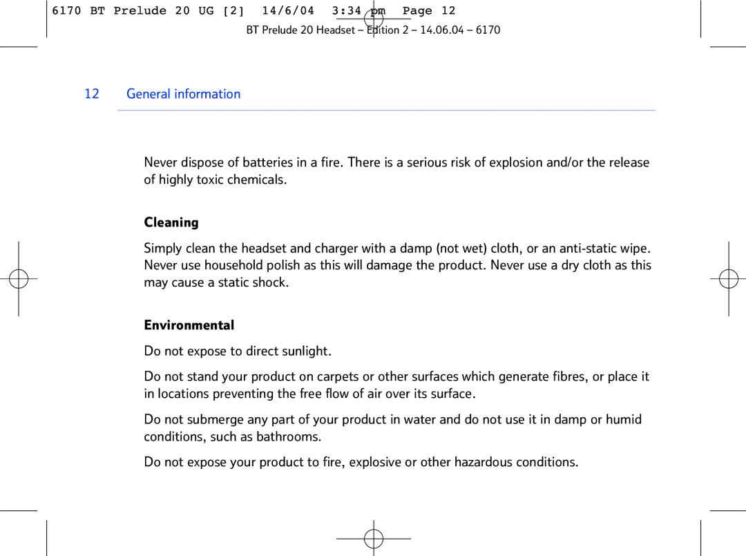 BT 6170 manual General information 