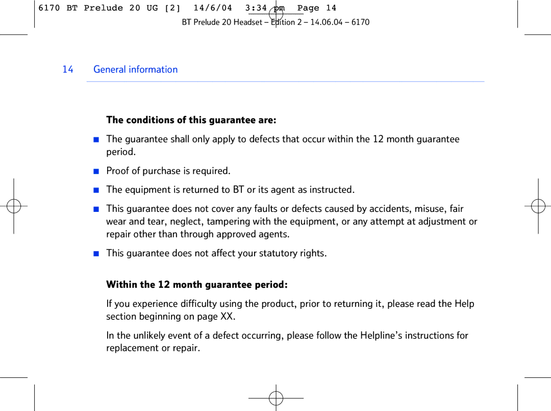 BT 6170 manual General information 