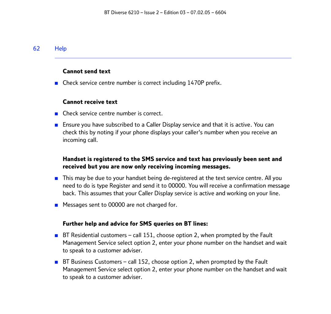 BT 6210 manual Help 