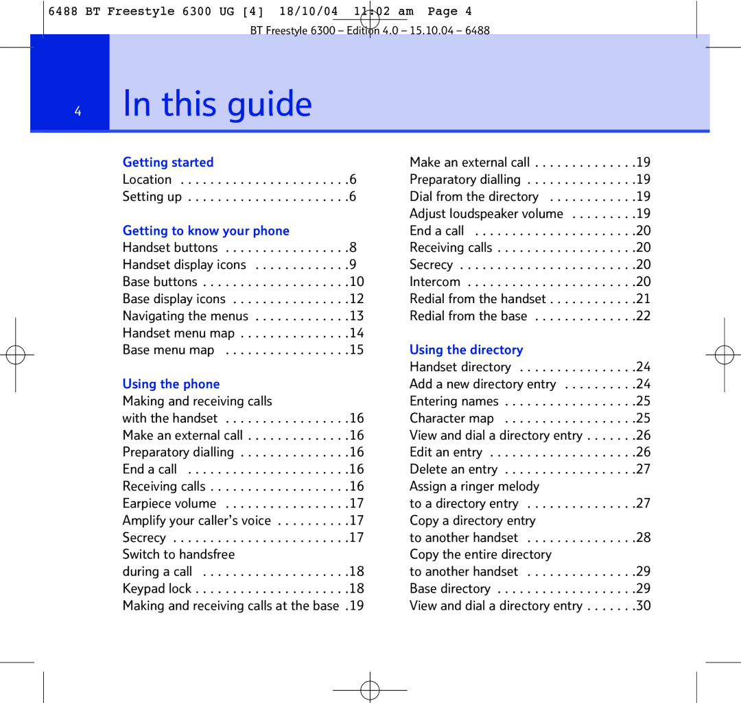 BT 6300 manual This guide, Making and receiving calls 