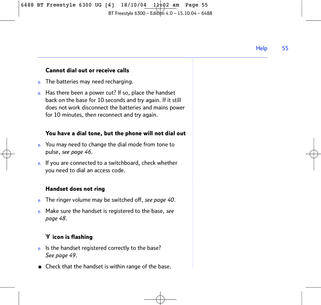 BT 6300 manual Help 