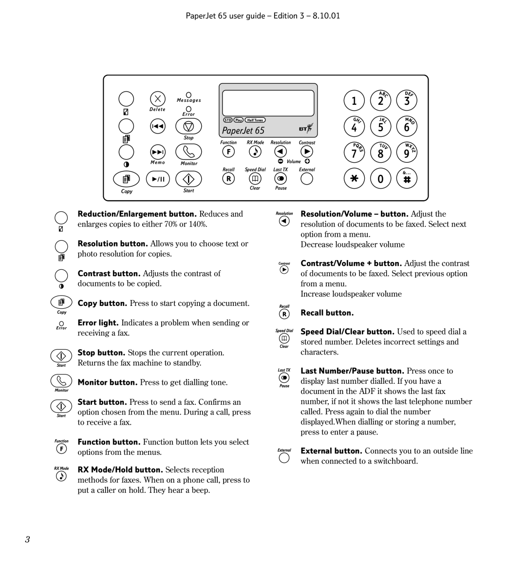 BT Colour Printer, 65 manual PaperJet 