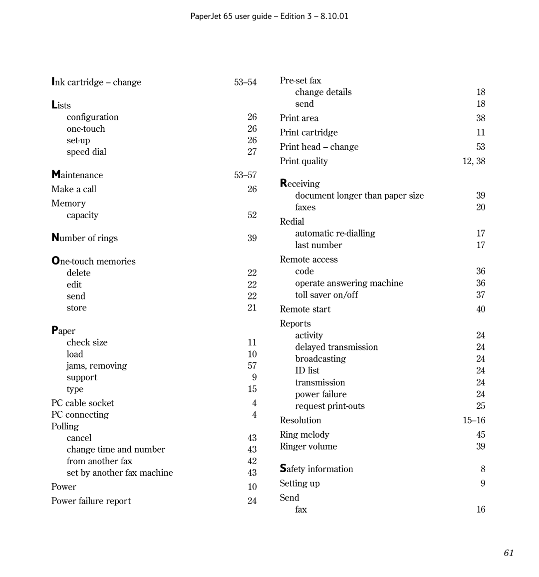 BT Colour Printer manual PaperJet 65 user guide Edition 3 